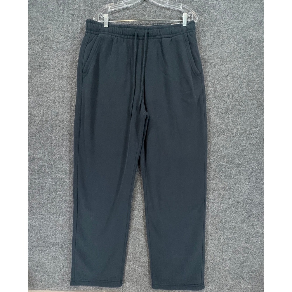Abercrombie & Fitch Sweatpants Mens Large Dark Gray Baggy Open Hem Fleece NEW